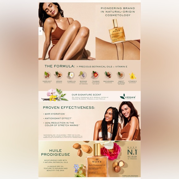 NUXE Huile Prodigieuse Shimmer Multi-Purpose Dry Oil - Luxurious Radiant Glow - Picture 8 of 10